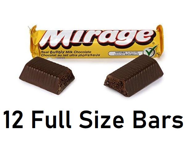 Nestle Mirage Bubbly Milk Chocolate Bars 41g/1.4oz Each 12 Full Size Bars