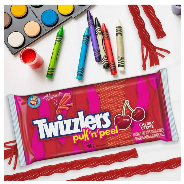 TWIZZLERS PULL-N-PULL Cherry Licorice Candy, 396g