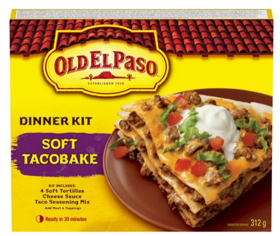 Old El Paso Soft Taco Bake Dinner Kit, 312g