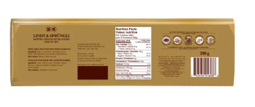 Lindt SWISS CLASSIC Dark Chocolate and Hazelnut Bar, 300g