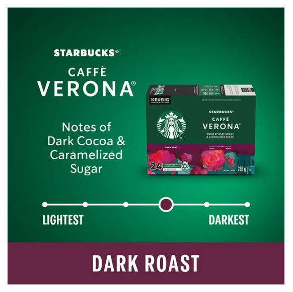 Starbucks Coffee Pods Caffe Verona Dark Roast 24 K-Cups 288 g