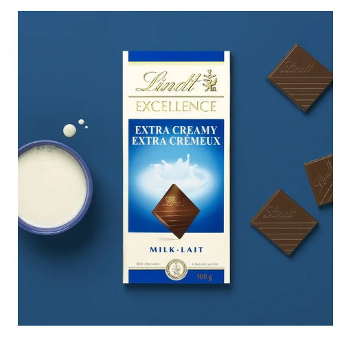 Lindt EXCELLENCE Extra Creamy Milk Chocolate Bar, 100g