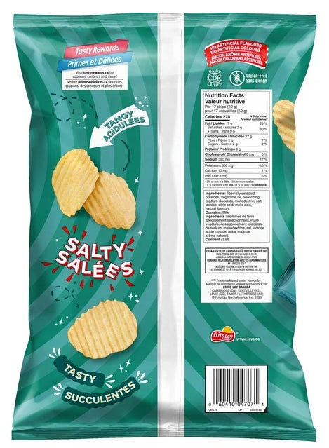 Lay's Wavy Salt n Vinegar Flavored Potato Chips, 220g