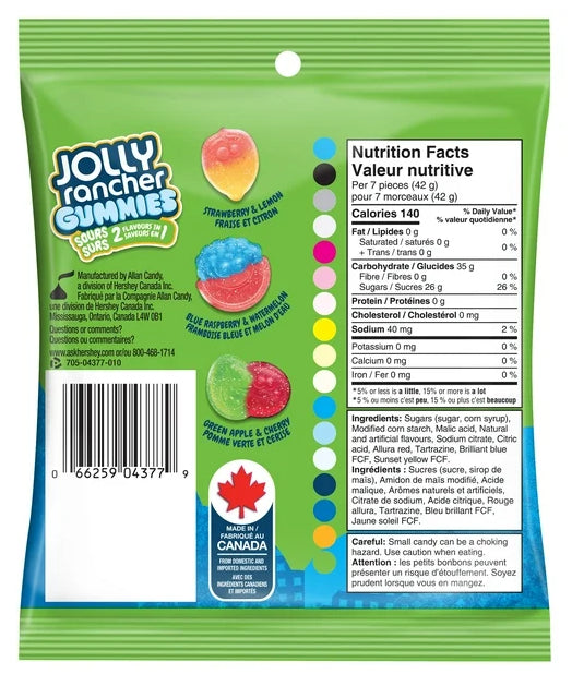 JOLLY RANCHER 2-in-1 Sours, Gummy Candy, 182g