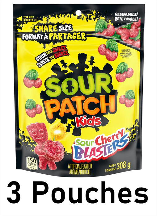 Maynards Sour Cherry Blasters Gummy Candy, 308g Each 3 Bags