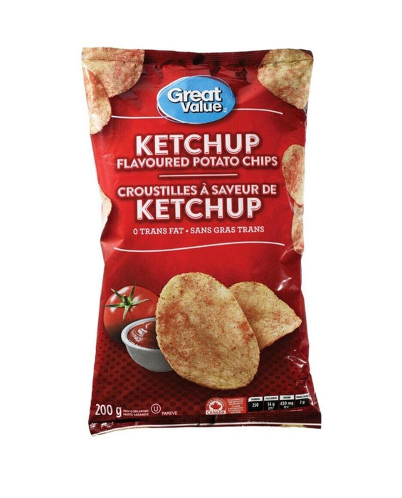 Great Value Ketchup Potato Chips Size 200g Each 12 Bags From Canada