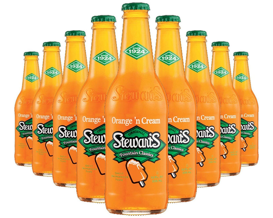 Stewart's Orange & Cream Soda, 12 fl oz Each 12 Glass Bottles