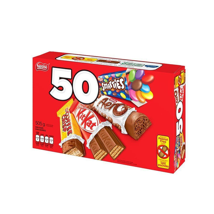 Nestle Snack Size, Kit Kat, Aero, Coffee Crisp, Smarties, 505g 50 Mini Bars