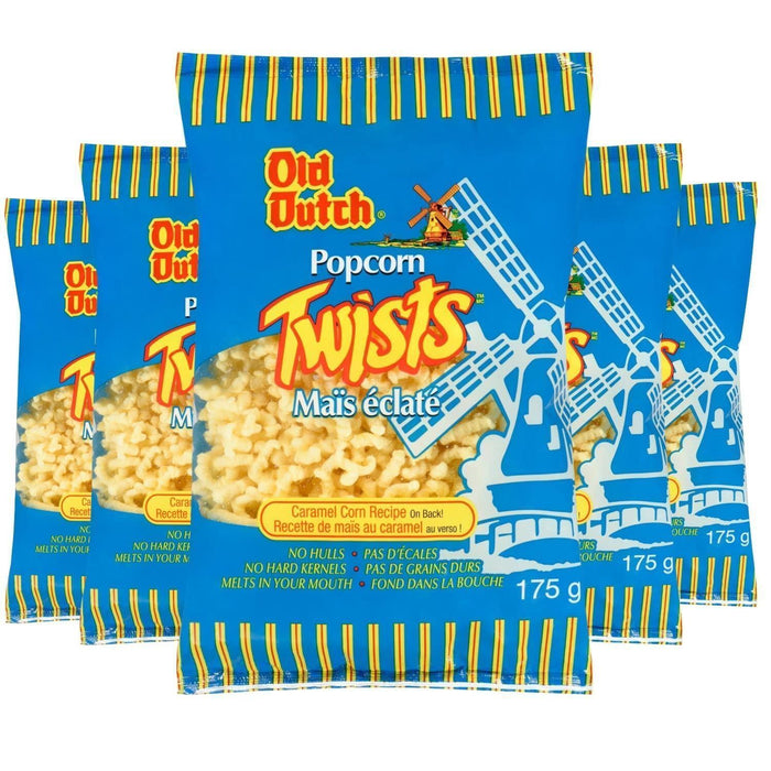 Old Dutch Popcorn Twists Puff Corn Snack, 175g/6.1oz Each 5 Bags - CanadaGrocery