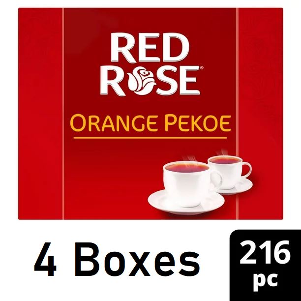 Red Rose Orange Pekoe Tea 216ct Each 4 Boxes (864 Tea Bags)