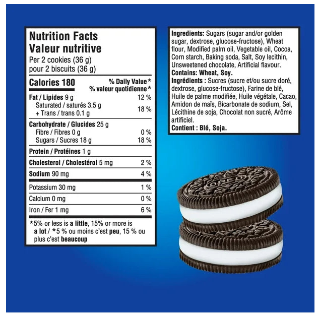 Oreo Mega Stuf Chocolate Sandwich Cookies, 374g