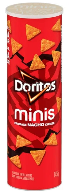 Doritos Minis Nacho Cheese Flavored Tortilla Chips, Canister, 145g