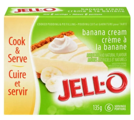 Jell-O Instant Pudding and Pie Filling, Banana Cream, 135g