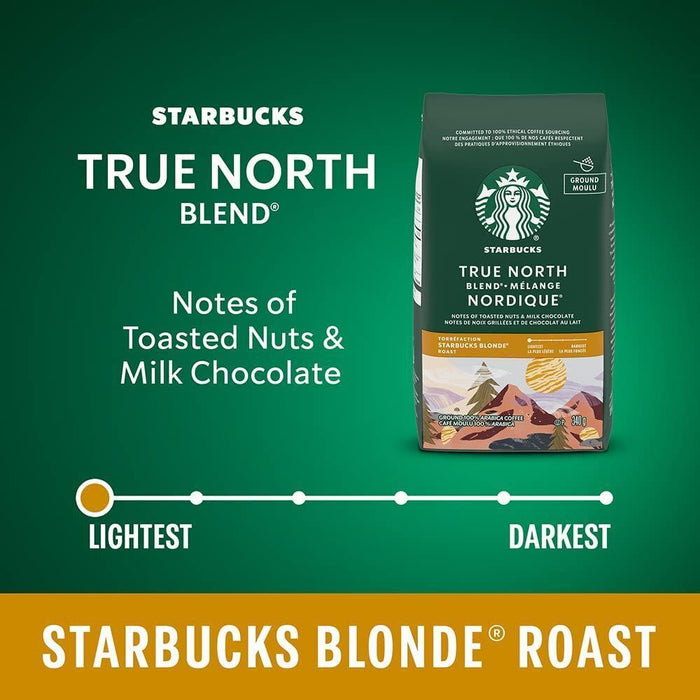 Starbucks True North Blend Blonde Roast Ground Coffee, 340g/12 oz