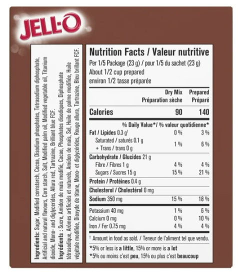 Jell-O Chocolate Instant Pudding Mix, 113g