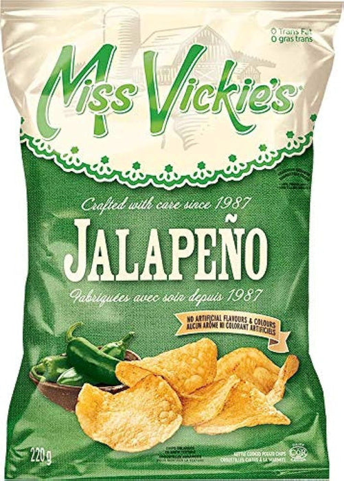 Miss Vickie's Jalapeno Kettle Cooked Potato Chips 190g 2 BAGS