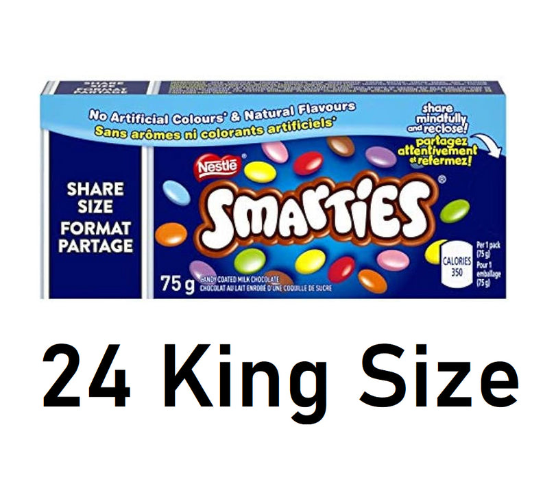 Nestle Smarties Share Size Case of 24 x 75g Boxes