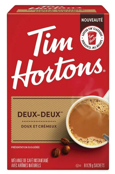 Tim Hortons Double Double Instant Coffee Packets, 8 x 28g