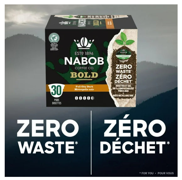 Nabob Full City Dark Coffee 100% Compostable Pods, 30 Count, 292g