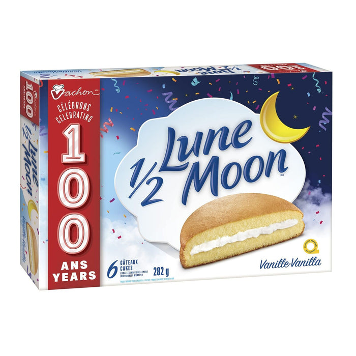 VACHON Half Moon, Fluffy Vanilla Cakes, 282g/9.9oz, 6 cakes