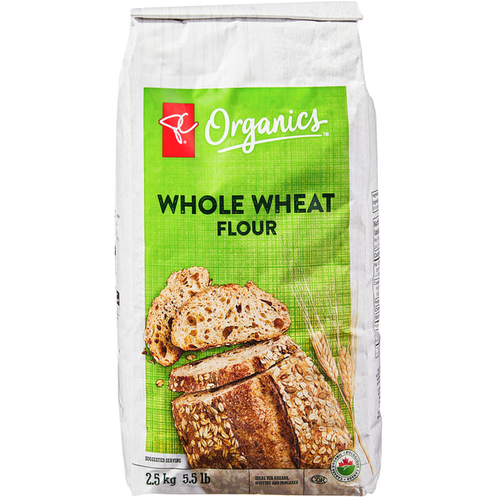 President's Choice Organics Whole Wheat Flour 2.5kg/5.5 lbs Bag