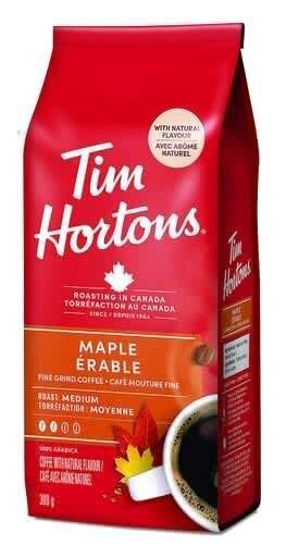 Tim Hortons Maple Coffee, Fine Grind, Medium Roast, 300g/10.6oz BAG