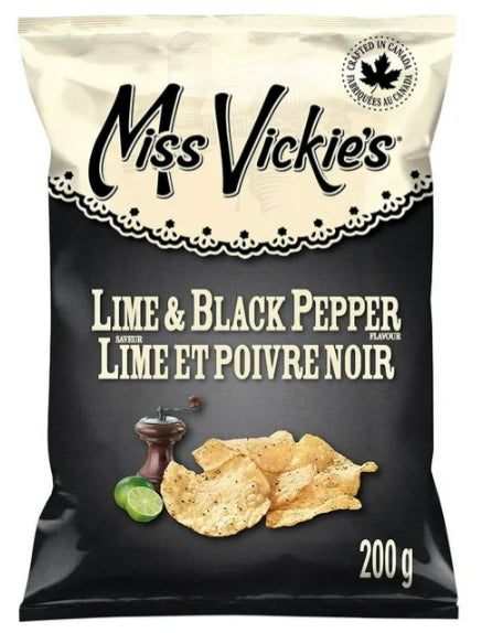 Miss Vickie's Lime & Black Pepper Kettle Cooked Potato Chips, 200g