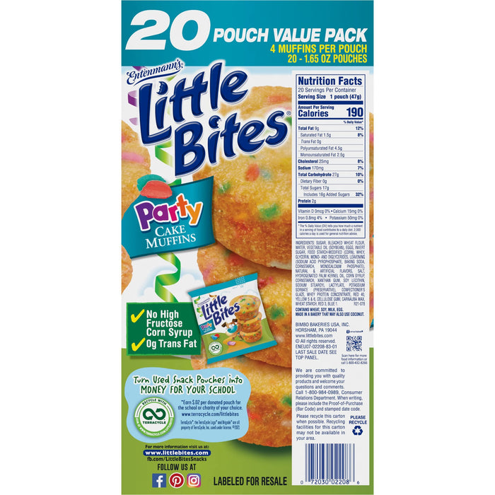 Sara Lee Little Bites Party Cakes Muffins, 20 Pouch Value Pack