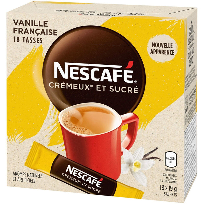 Nescafe Sweet & Creamy French Vanilla Instant Coffee Sachets 18x19g Each 6 Boxes