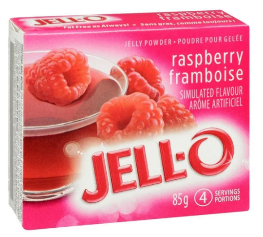 Jell-O Raspberry Jelly Powder, Gelatin Mix, 85g