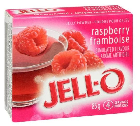 Jello Gelatin Raspberry Jell-O Raspberry Jelly Powder, Gelatin Mix, 85g