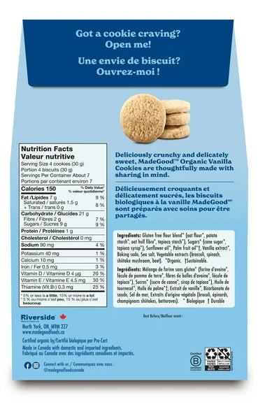 MadeGood Vanilla Cookies, 200g