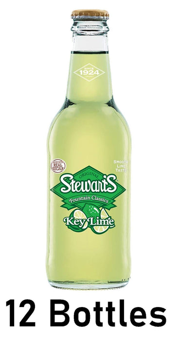 Stewart's Key Lime Soda 12 fl oz Each 12 Glass Bottles