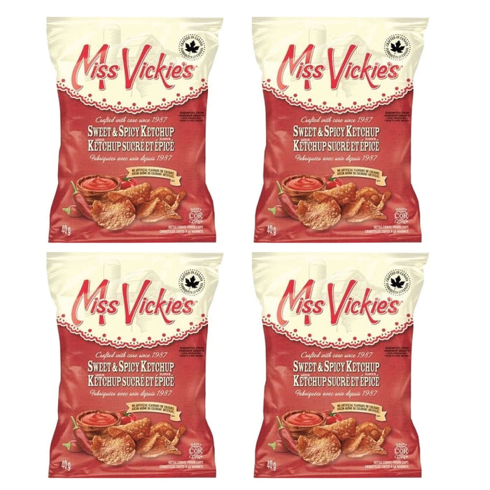 Miss Vickie’s Kettle Cooked Sweet & Spicy Ketchup Potato Chips 40g 4 Bags