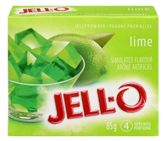 Jell-O Lime Jelly Powder, Gelatin Mix, 85g