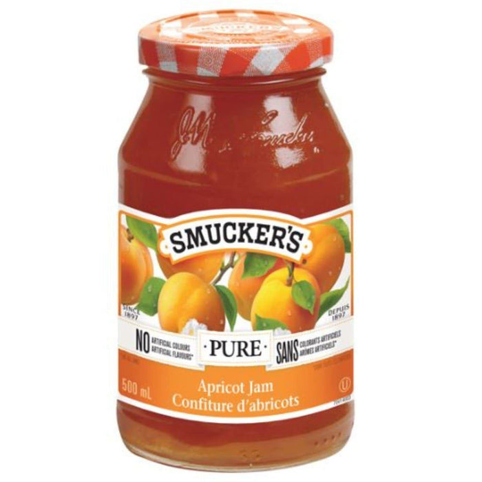 Smucker's Pure Apricot Jam, 500ml/17oz, 4 JARS