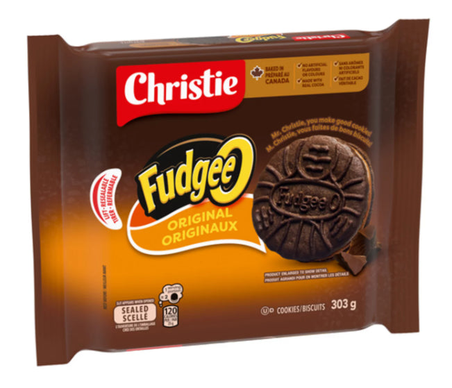 Fudgee-O Sandwich Cookies Chocolatey Creme Filled 303g