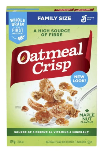 Oatmeal Crisp Maple Nut Breakfast Cereal, Family Size 619g