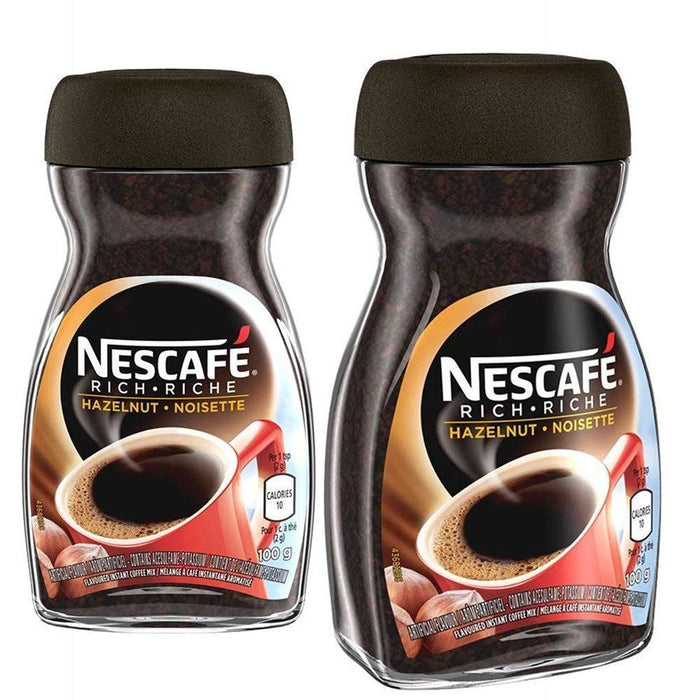 Nescafe Rich Hazelnut Instant Coffee 100g Each 2 Jars