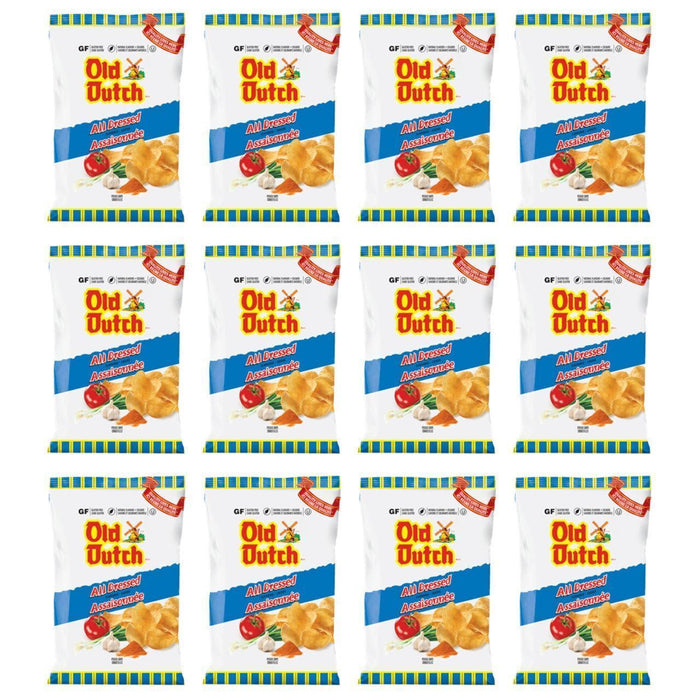 Old Dutch Potato Chips All Dressed Flavor 1.4oz Each 12 Mini Bags