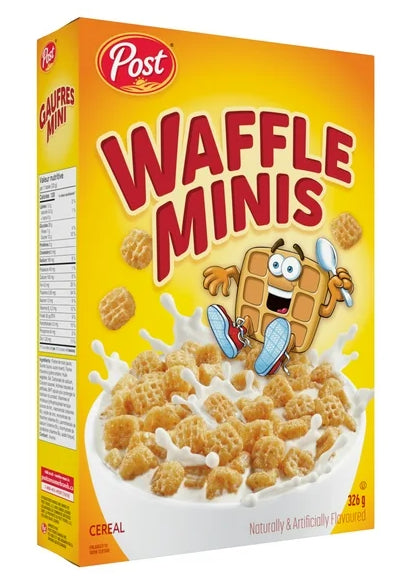 Post Waffle Minis Breakfast Cereal, 326g