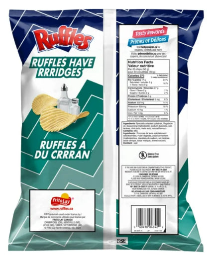 Ruffles Salt 'n Vinegar Flavored Potato Chips, 200g