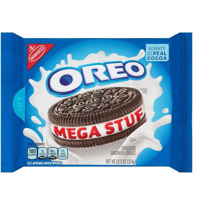 Oreo Mega Stuf Chocolate Sandwich Cookies, 13.2 Ounce