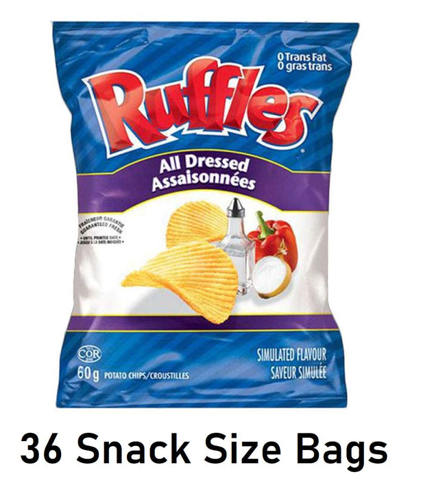 Ruffles All Dressed Potato Chips 60g/2.1oz Each 36 Bags