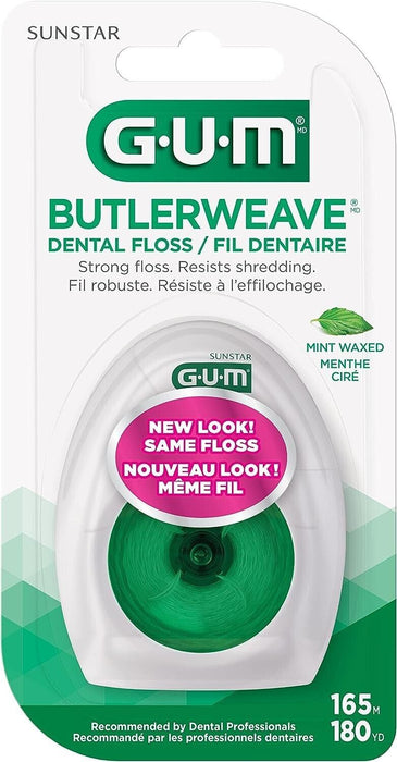 Sunstar GUM ButlerWeave® Dental Floss Mint Waxed, 165M From Canada