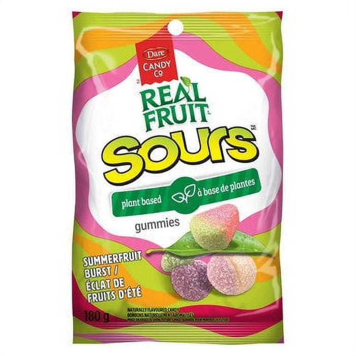 Dare RealFruit Sours Gummies Summerfruit Burst Flavor, 180g/6.3oz Bag