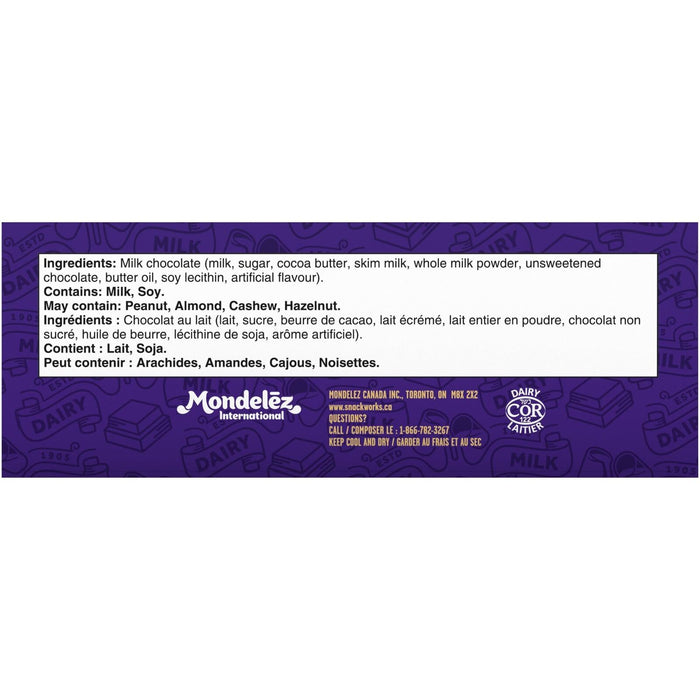 Cadbury Canadian Chocolate Bars, Regular Size 42g Each 24 Full Size Bars