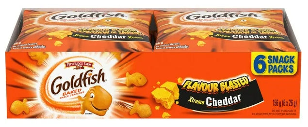 Goldfish Xtreme Cheddar Crackers Snack Packs, 6ct, 156g