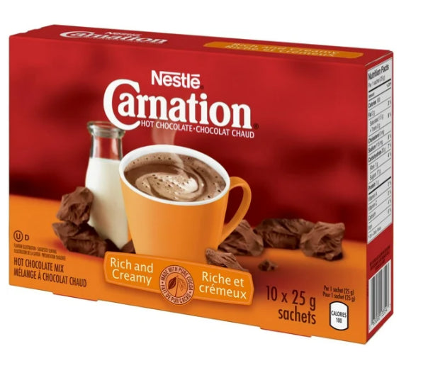 Nestle Carnation Hot Chocolate Rich and Creamy 10 x 25g