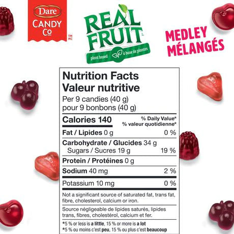 Dare RealFruit Gummies Fruit Medley 1kg/35oz Bag